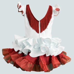 vestido de flamenca infantil blanco y rojo 2