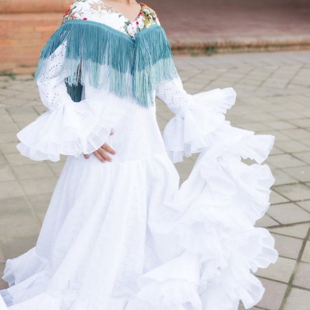 vestido flamenca niña blanco