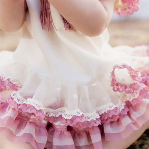 vestido flamenca bebé rosa
