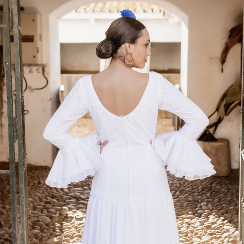 vestido de flamenca blanco