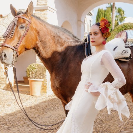 vestido de flamenca crudo
