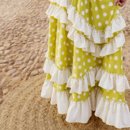 bata rociera verde lima