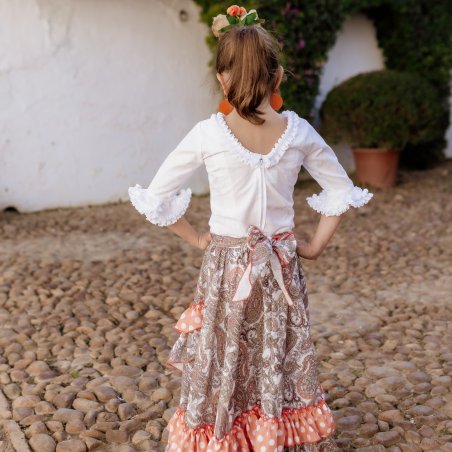 camisa y falda flamenca niña