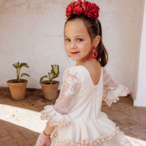 vestidos flamenca niña beis