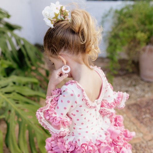 traje flamenco niña rosa
