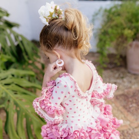 traje flamenco niña rosa