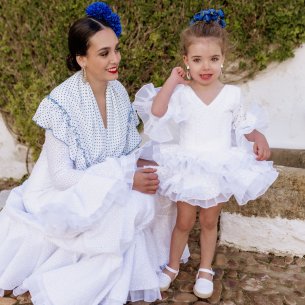 traje flamenca niña blanco