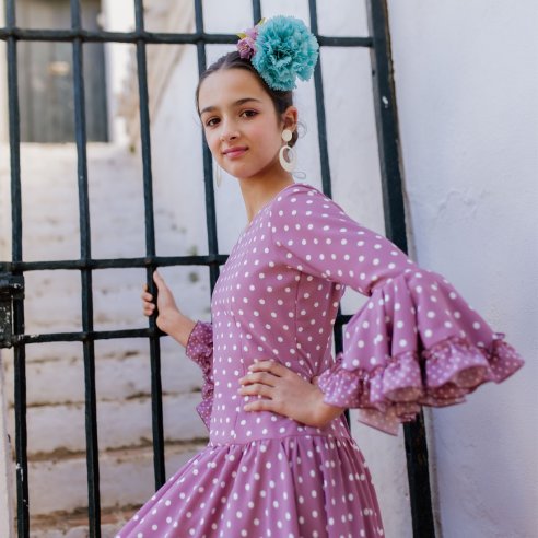 trajes de flamenca para niñas rosa