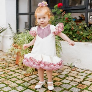 Vestido flamenca bebé rosa