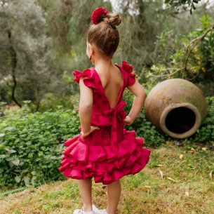 Conjunto flamenco niña de dos piezas: top flamenco y falda flamenca. 2