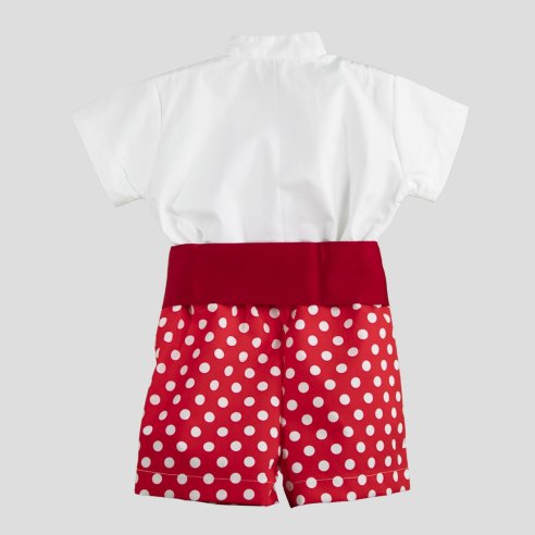 trajes de gitano niño rojo lunares blancos