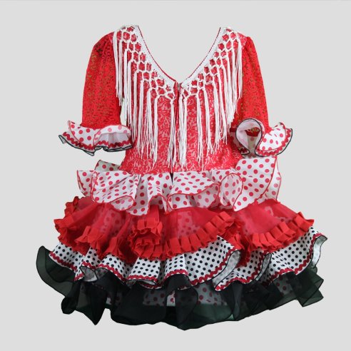 espalda traje de flamenca para niña