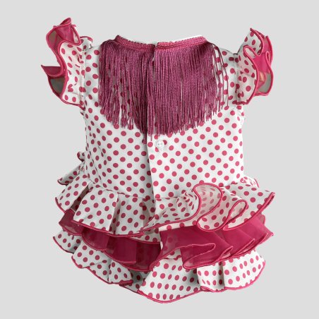 vestido de flamenca bebé fucsia lunares