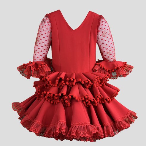 traje flamenca niña rojo