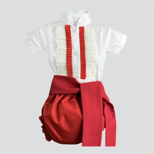 traje flamenco bebé rojo