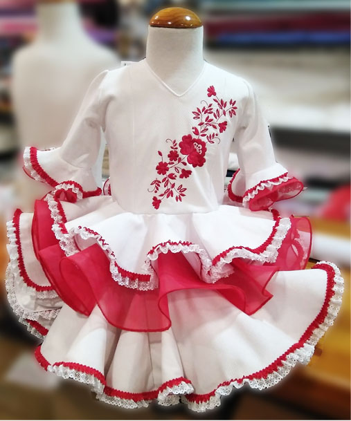 traje de flamenca niña bordado